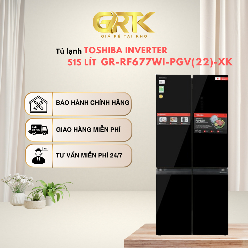 Tủ lạnh Toshiba Inverter 515 lít GR-RF677WI-PGV(22)-XK – Giao Nhanh TP.HCM