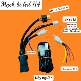 Bộ dây nguồn bi cầu chân H4 bấm sẵn về chỉ gắn là sử dụng