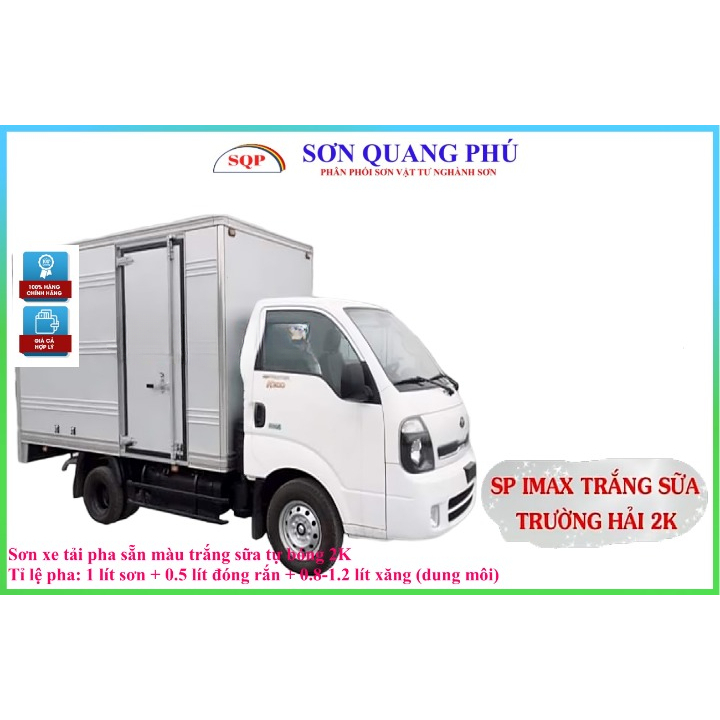 Sơn màu trắng sứ xe tải Trường Hải K200 K300 tự bóng 2K nước sơn SONQUANGPHU8856