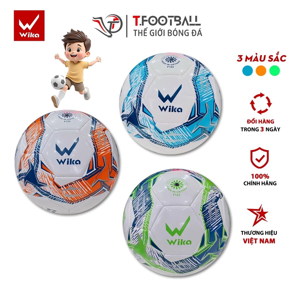 Quả Bóng Đá WIKA F123 Size 4 Dành Cho Trẻ Em Da PU Sân Cỏ Nhân Tạo