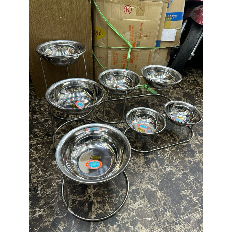 Đế ăn cho chó inox nhiều size(Hàng loại 1)