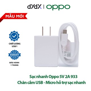  Bộ sạc Oppo 5V 2A 933 sạc nhanh cho Oppo F9 F7 a5 a3s a7 a31 a5s a1k củ sạc oppo và dây sạc oppo micro DYDX 