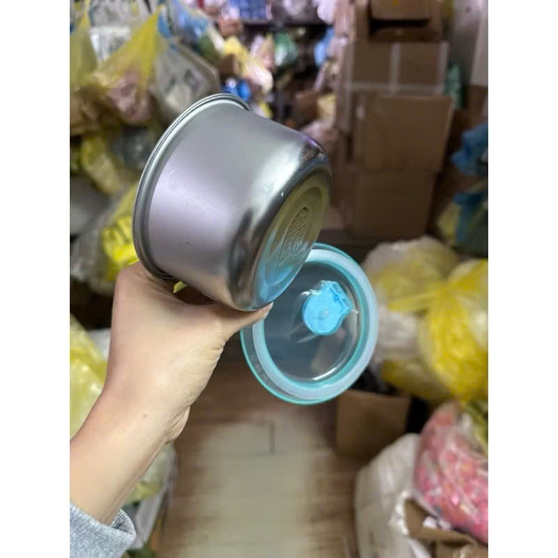 Hộp Đựng Thực Phẩm Tròn Inox 304 Không Gỉ Có Nắp Đậy Bảo Quản Thực Phẩm Tiện Lợi,  HỘP ĐỰNG ĐỒ ĂN - 