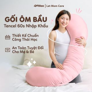 Gối Ôm Bầu Nâng Bụng Đa Năng Tencel 60s Cao Cấp Demee Cho Mẹ Bầu - Gối Bầu Nâng Đỡ Toàn Diện Cho Bà Bầu Ngủ Sâu Giấc