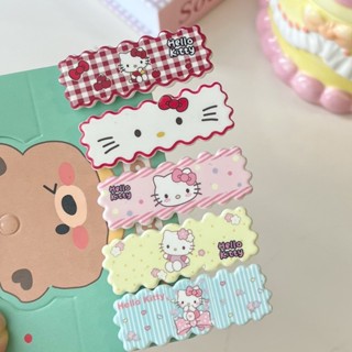 🍑coco🍑Phim hoạt hình dễ thương Kitty Cat Hair Pin y2k Sweet Girls Wavy Bangs Kẹp bên
