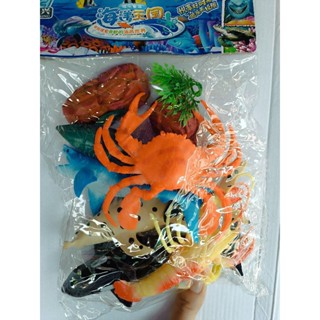 Túi đồ chơi mô hình động vật biển bằng cao su, túi thú rừng, nhựa cứng