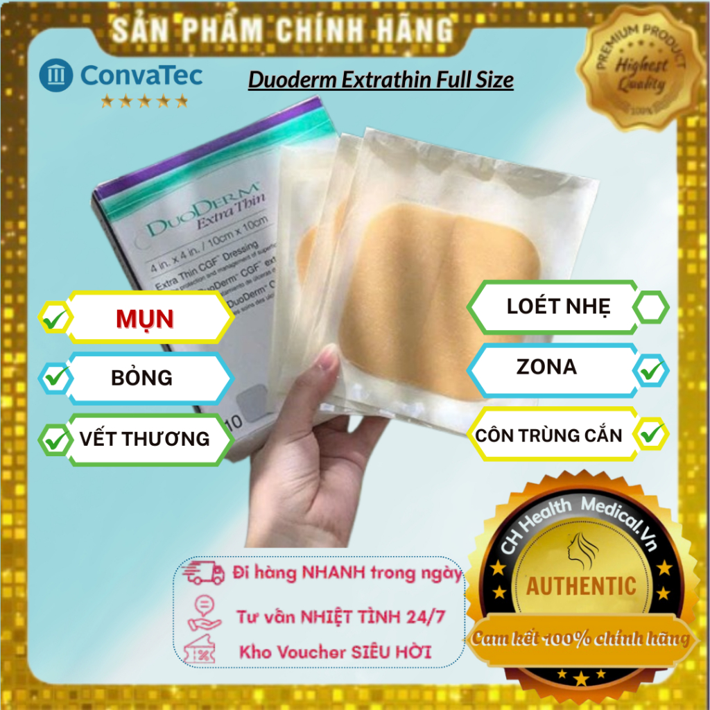 [HÀNG CHÍNH HÃNG] Miếng dán mụn, vết thương, sẹo, phỏng bô...đa năng Duoderm Extrathin