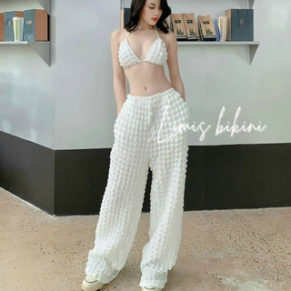 Bikini quần dài áo tam giác xốp cao cấp cao cấp kèm video cận - Q1