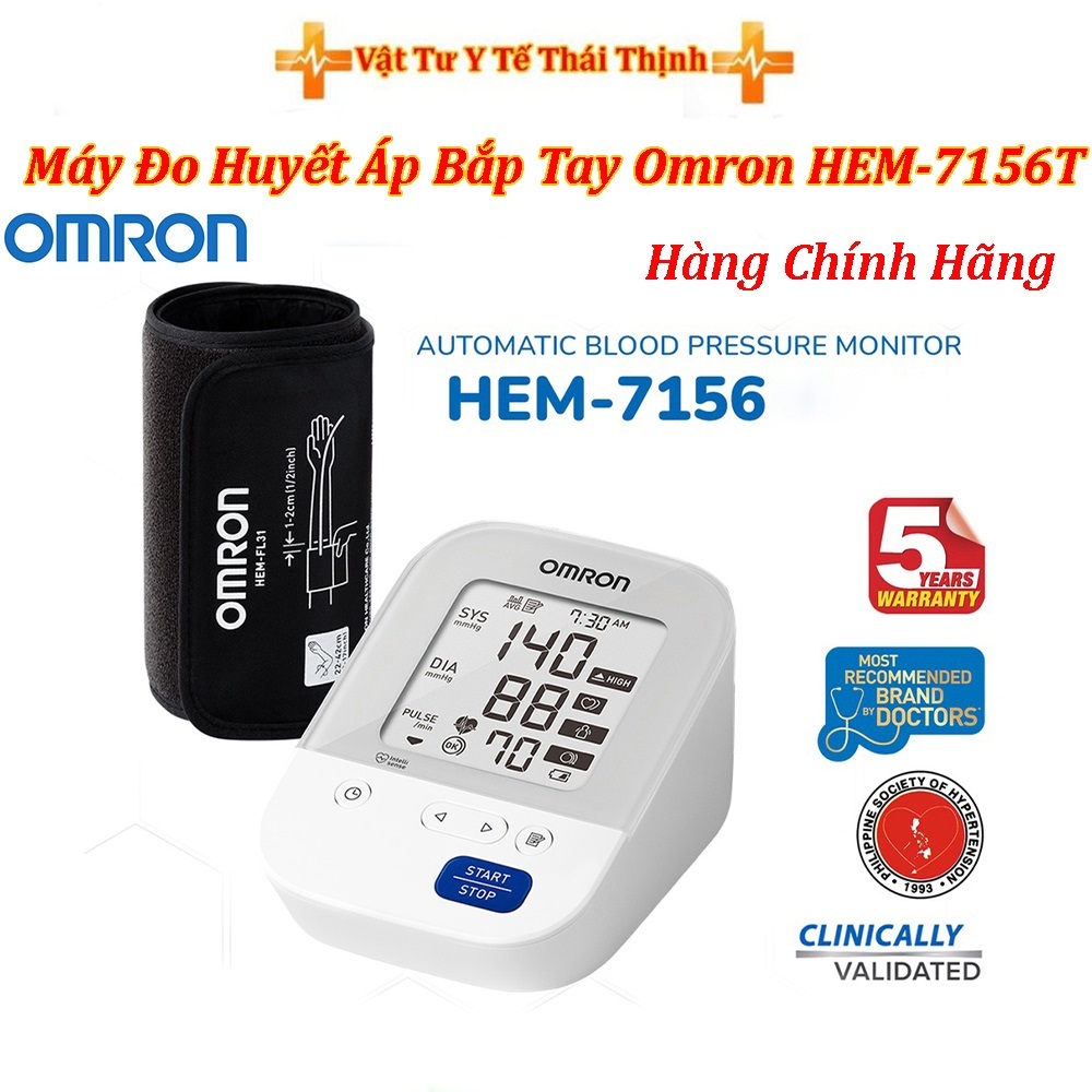 Máy Đo Huyết Áp Bắp Tay Omron HEM-7156T Bảo Hành 5 Năm