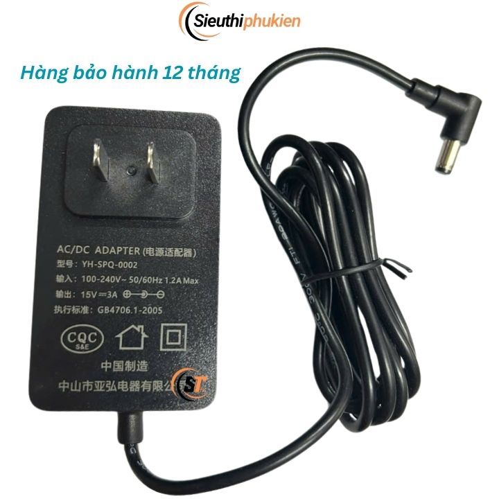 Sạc nguồn 15v 1a / 2a / 3a zin loại tốt - bảo hành 12 tháng , mới 100%, adapter 15v 3a
