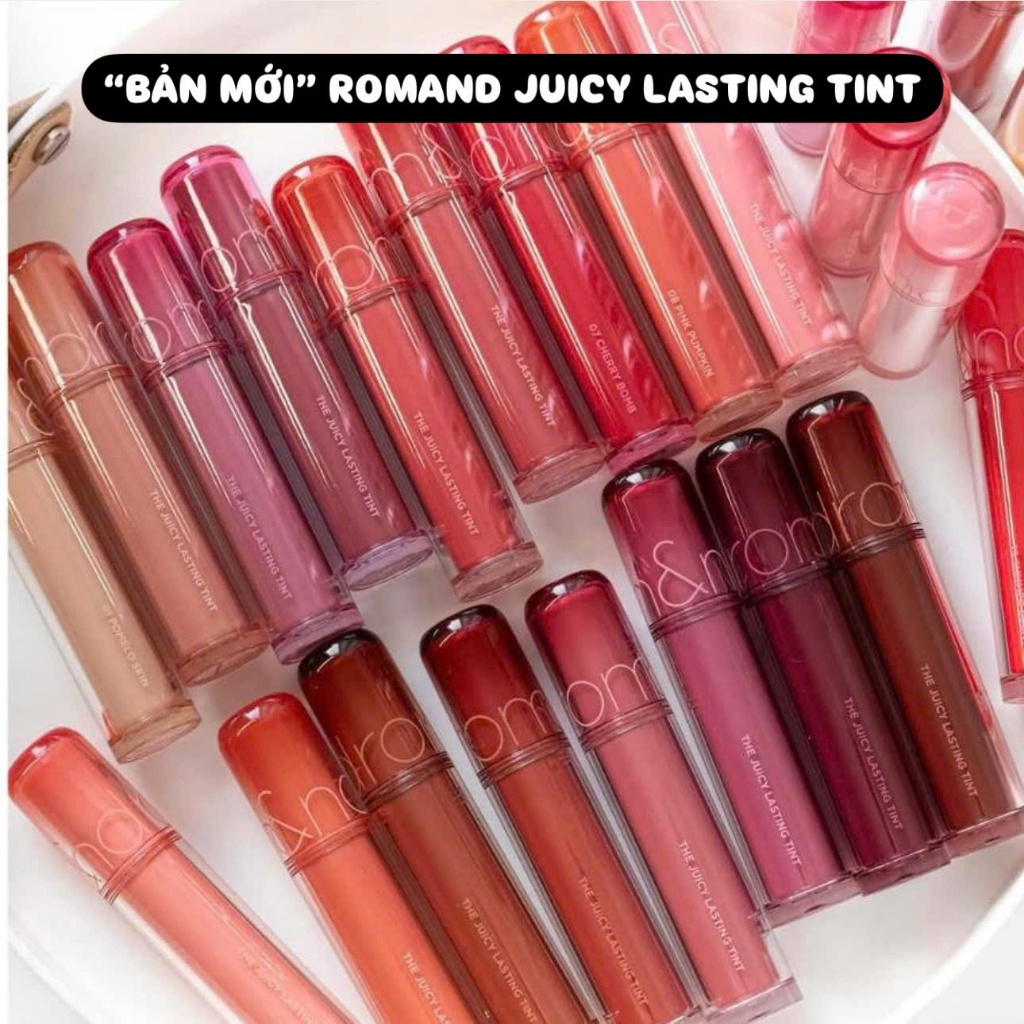 [NEW][Màu 1-39] Son Tint Bóng, Siêu Lì, Căng Mọng Môi Romand Juicy Lasting Tint
