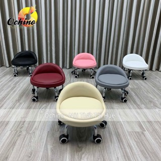 Ghế Trẻ Em Có Bánh Xe, Ghế Tròn Xoay Thấp Ngồi Làm Nail Mẫu Tựa Thấp Sang Chảnh (Hàng Có Sẵn)