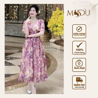 Váy Tiểu Thư MDU4112 Chất Liệu Tơ Hàn Hoạ Tiết Bắt Mắt Tinh Tế Từ MDU K31-D2-2