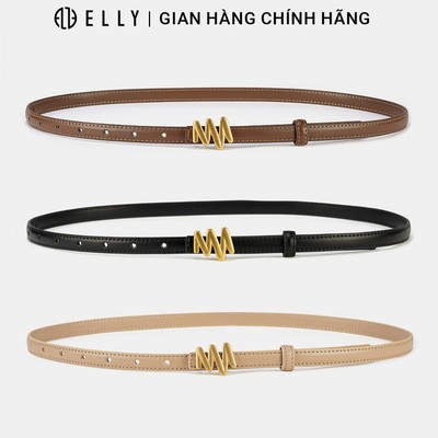 Dây lưng nữ ELLY ED76 thắt lưng da thật cao cấp khóa gài lỗ thanh lịch thời trang