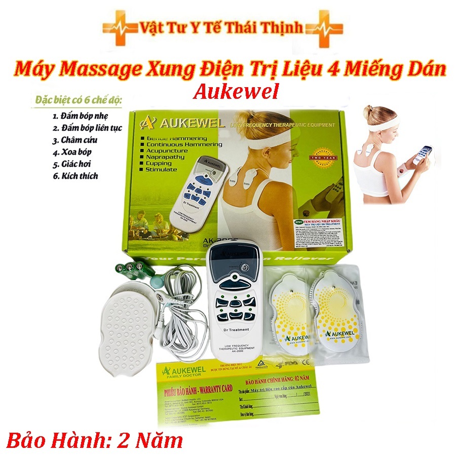 Máy Massage Xung Điện 4 Miếng Dán Aukewell AK2000 Bảo Hành 2 Năm