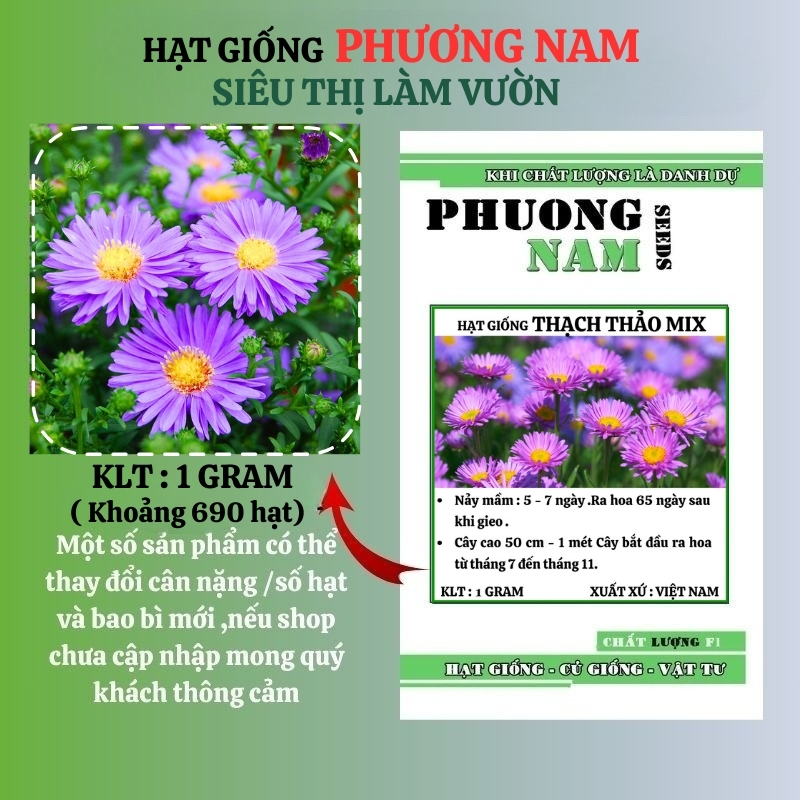 1 Gram - Hạt Giống Hoa Thạch Thảo Mix Phương Nam
