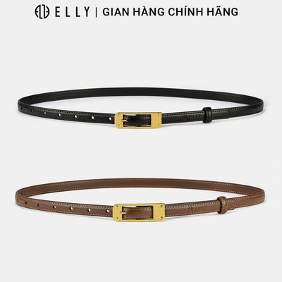 Dây lưng nữ ELLY ED77 thắt lưng da thật cao cấp khóa xỏ kim thanh lịch thời trang