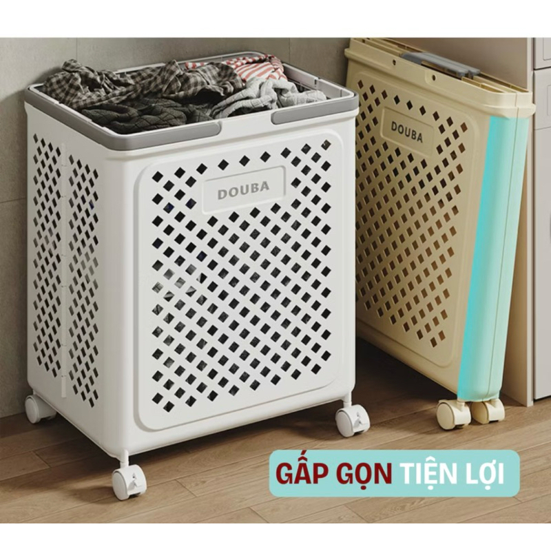 GIỎ ĐỰNG QUẦN ÁO GẤP GỌN TIỆN LỢI CÓ BÁNH XE