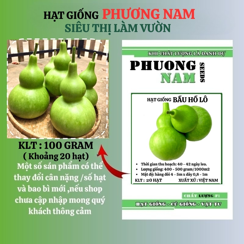 20 Hạt - Hạt Giống Bầu Hồ Lô Phương Nam