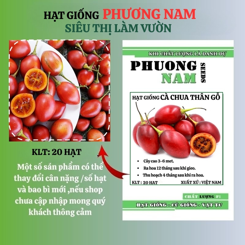 20 Hạt - Hạt Giống Cà Chua Thân Gỗ Phương Nam