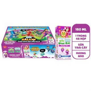   CÓ KÈM THẺ KM  _Thùng 48 hộp sữa trái cây Lif Kun hương nho 180ml 