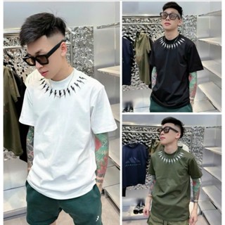  Áo Thun Nam Siêu Cấp Ba Màu Đen Xanh Rêu Trắng Chất Liệu Cotton 2 Chiều Thấm Hút Mồ Hôi Hàng Dệt Kim Cổ Tròn 