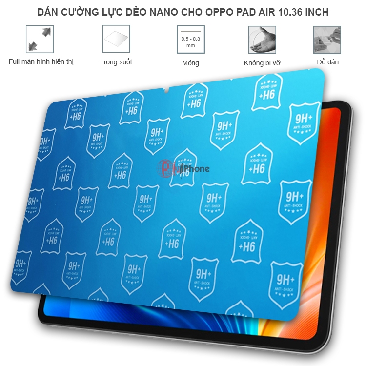 Dán cường lực dẻo nano trong hoặc nhám cho Oppo Pad Air 10.36 inch - Dán Tablet