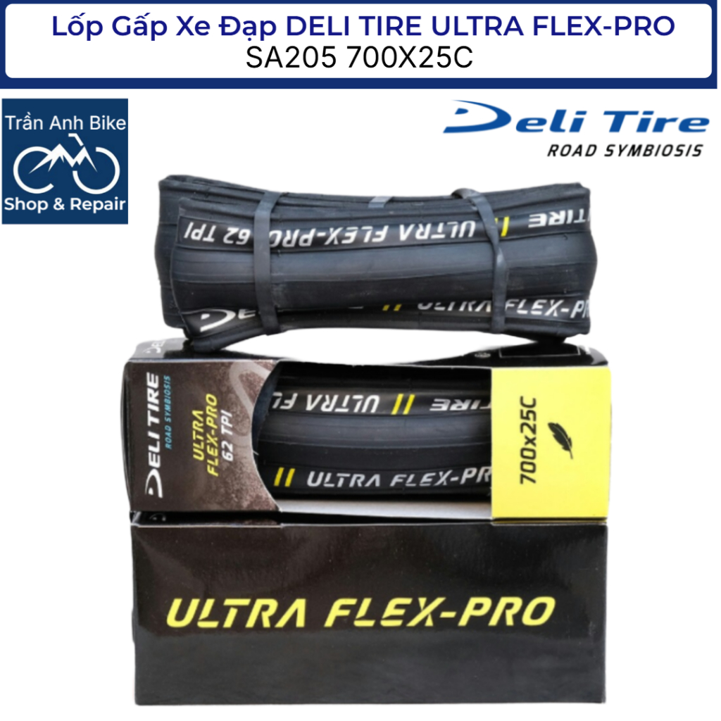 Vỏ Lốp Gấp Xe Đạp DELI TIRE ULTRA FLEX-PRO SA205 700X25C - 1 Cái