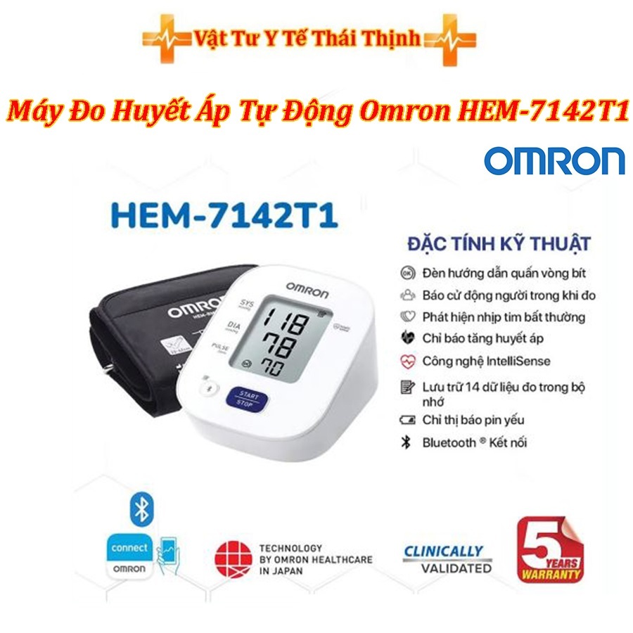 Máy Đo Huyết Áp Tự Động Omron HEM-7142T1 Bảo Hành 5 Năm