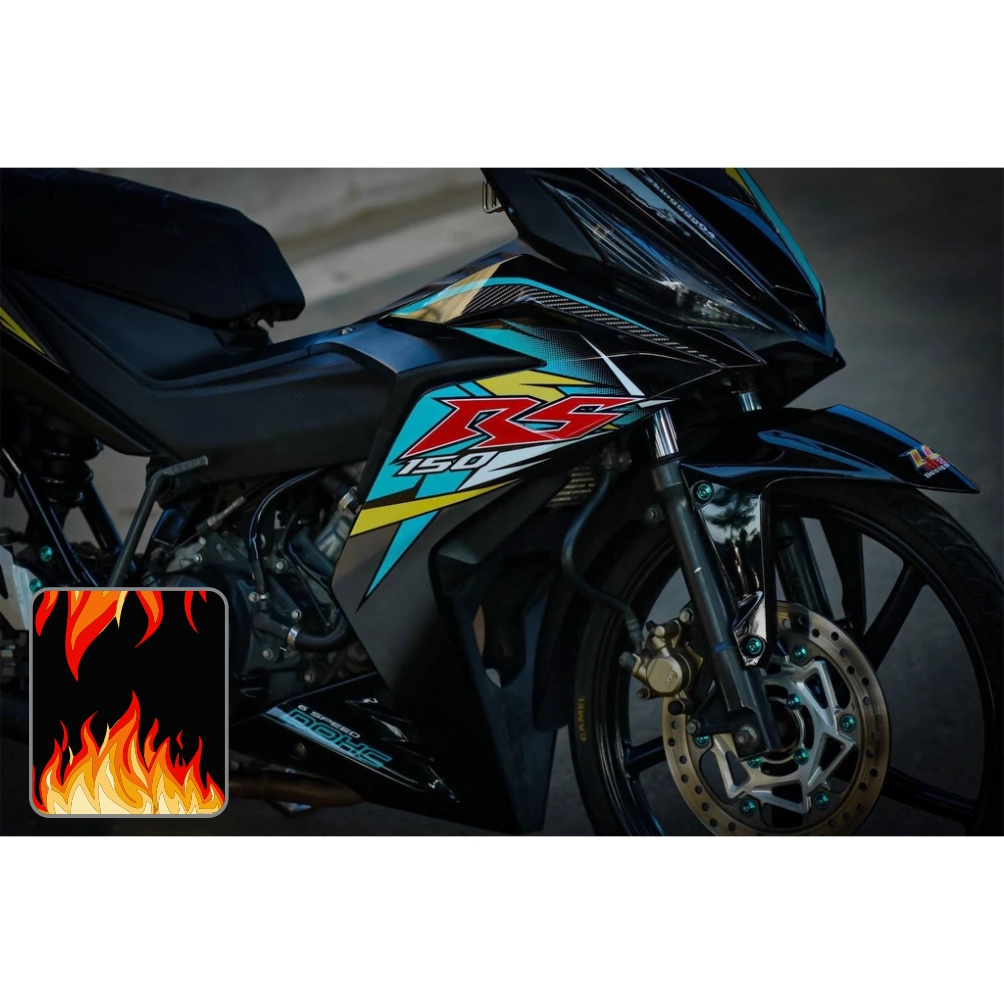 TEM RỜI mẫu RS xanh ngọc vàng dán Winner V1 đen - không bay màu