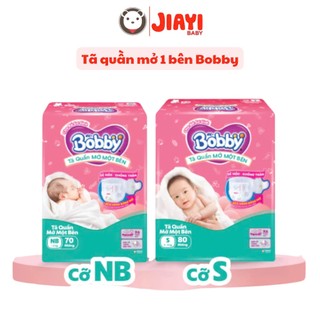  Tã Bỉm Quần Bobby Mở Một Bên Siêu Thấm Khô Thoáng Size NB70+6  S80 miếng 