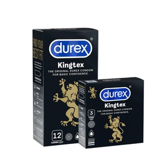 Bộ Durex Kingtex ôm sát, bôi trơn size 49mm, 1 hộp 12 bao và 1 hộp 3 bao