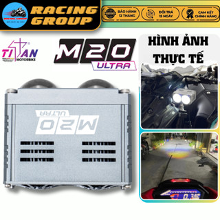 M20 Ultra Đèn Trợ Sáng Bi Cầu Titan M20 Ultra 50W Siêu Sáng Chống Nước IP68 Chiếu Xa 600M Cho Xe Máy - Bảo Hành 1 Năm