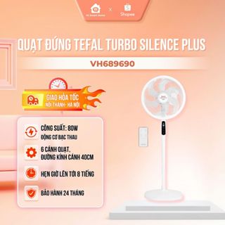 Quạt sàn, quạt đứng Tefal TB Silence Pluc VH686790/VH686790 Trắng 6 Cánh Quạt Động Cơ Bạc Thau Bảo Hành 24 Tháng