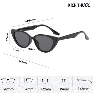 kính mắt mèo thời trang nam nữ ,Kính râm mắt mèo Hip-Hop nhiều màu phong cách