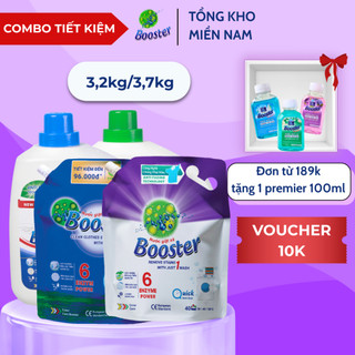  Combo 4 Can Túi Nước Giặt Xả BOOSTER Đậm Đặc Cao Cấp Giặt Sạch Lưu Hương Trên Từng Sợi Vải 