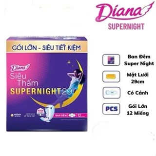 [ GÓI LỚN - Siêu tiết kiệm] BVS DIANA SUPER NIGHT ( MẶT LƯỚI ) 29CM / 35CM GÓI 12 MIẾNG