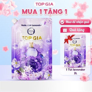   Mua 1 tặng 1  Nước giặt xả Top Gia hương Lavender túi 2L dịu nhẹ an toàn cho da lưu hương 72h 