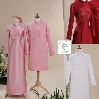 ACD10- Áo Dài Cô Dâu Chú Rể Cưới Hỏi Truyền Thống