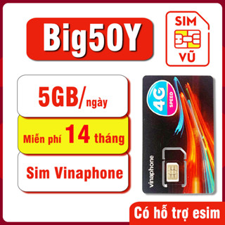 Sim 4G Vinaphone- Mobifone Big50y -Thaga60 -TD49 -Happy -D500 -U1500, không giới hạn dung lượng tốc độ 4G,trọn gói 1 năm