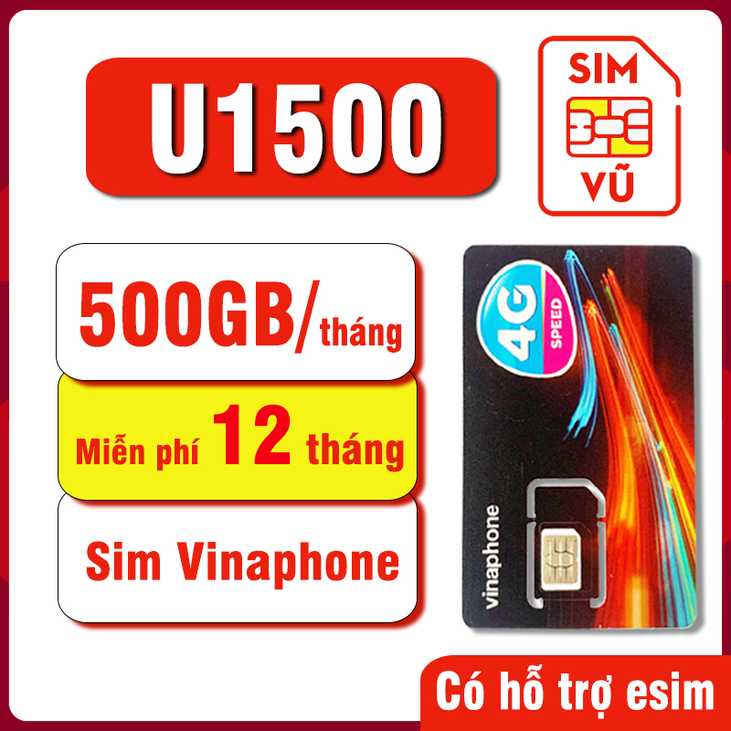 Sim 4G Vinaphone- Mobifone Big50y -Thaga60 -TD49 -Happy -D500 -U1500, không giới hạn dung lượng tốc 