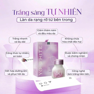 Viên Uống Trắng Da Yo White 80, Viên Trắng Da Chống Nắng Nội Sinh Yo White 80 GeniShop Giúp Da Trắng Sáng Dưỡng Da