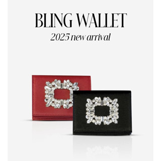 Ví đựng tiền HER & HERS, Ví đeo chéo Bling Bag chất liệu da Microfiber cao cấp 2 màu đen và đỏ, ví gập, ví đeo chéo