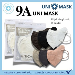 Khẩu trang 9A UNICARE [ SET 100 Cái] 5 lớp dày chống nắng, tia uv kích thước lớn siêu bảo vệ UniMask