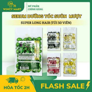  Chuẩn Thái  Túi 50 Viên Ủ Dưỡng Tóc Suôn Mượt Phục Hồi Tóc Hư Tổn Super Long Hair Vitamin Thái Lan - Wincy Mart 