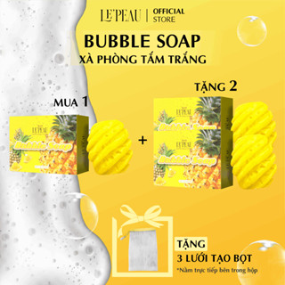 MUA 1 TẶNG 2 - Soáp Thơm Xà Bông Thơm Tắm Trắng Body Bubble Soap LE'PEAU 65gr, Cục Xà Bông Tắm Trắng Thơm