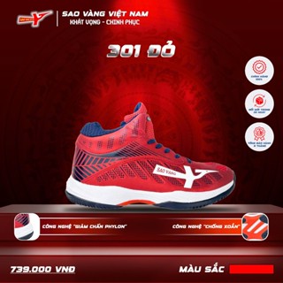  Giày Bóng chuyền Sao Vàng 301 RED - Giày Thể thao 