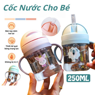 Bình Tập Uống Nước Cho Bé, Bình Nước Cho Bé Chống Sặc 250ml Bằng Nhựa PP Chịu Nhiệt Tốt Tiện Lợi