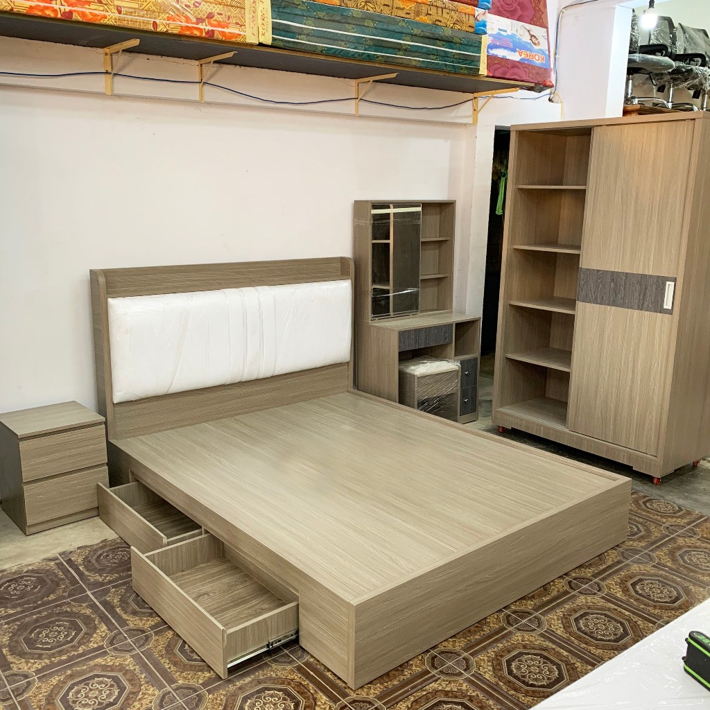Giường ngủ bọc nệm 2 hộc kéo MDF CPX-G09