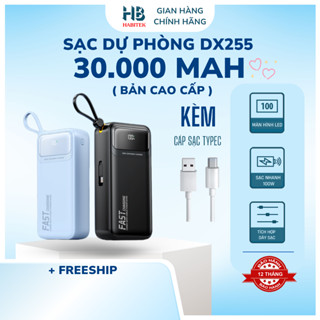 Sạc Pin Dự Phòng 30000mAH Habitek Hỗ Trợ Sạc Nhanh 100W | Màn LED | Chính hãng - DX255